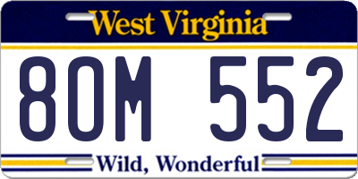 WV license plate 8OM552