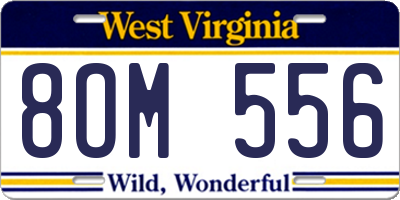 WV license plate 8OM556