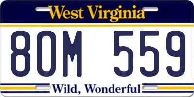 WV license plate 8OM559