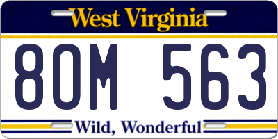 WV license plate 8OM563