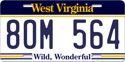 WV license plate 8OM564