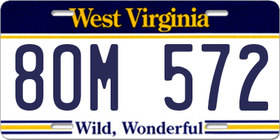 WV license plate 8OM572