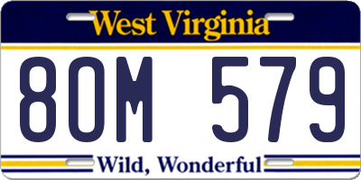 WV license plate 8OM579
