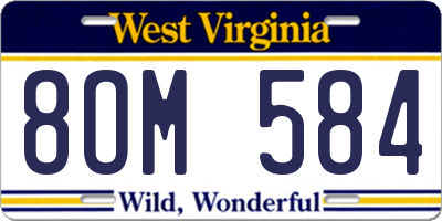 WV license plate 8OM584