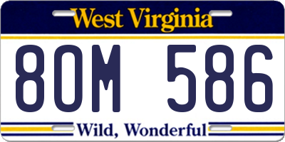 WV license plate 8OM586