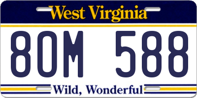 WV license plate 8OM588