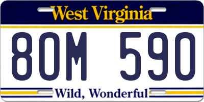 WV license plate 8OM590