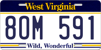 WV license plate 8OM591