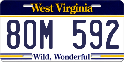 WV license plate 8OM592