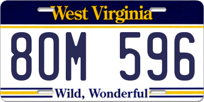 WV license plate 8OM596