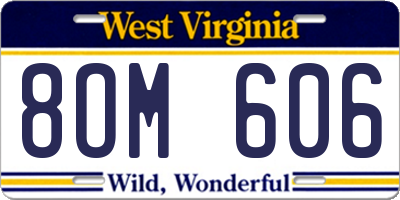 WV license plate 8OM606