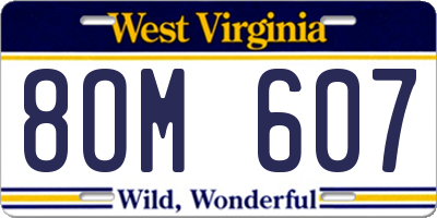 WV license plate 8OM607