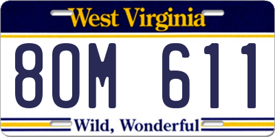 WV license plate 8OM611