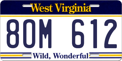 WV license plate 8OM612
