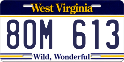 WV license plate 8OM613