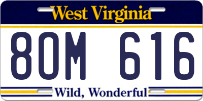 WV license plate 8OM616