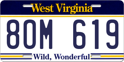 WV license plate 8OM619