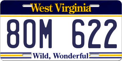 WV license plate 8OM622