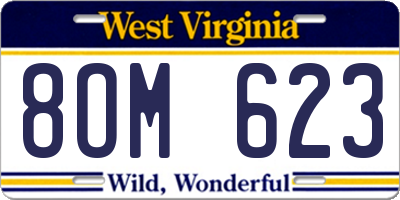 WV license plate 8OM623