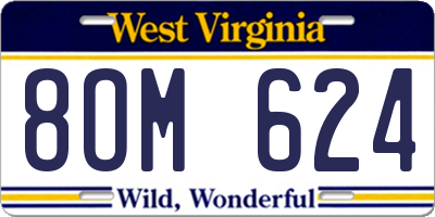 WV license plate 8OM624