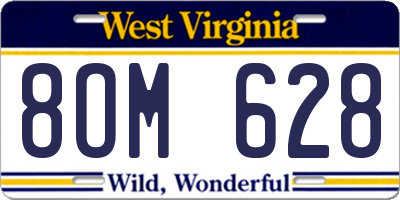 WV license plate 8OM628