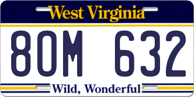 WV license plate 8OM632