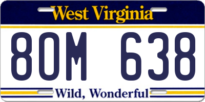 WV license plate 8OM638