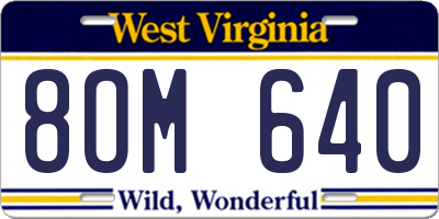 WV license plate 8OM640