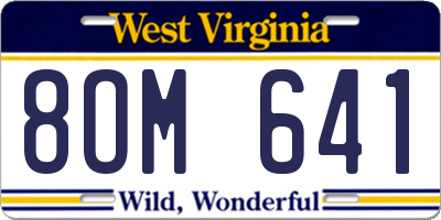 WV license plate 8OM641