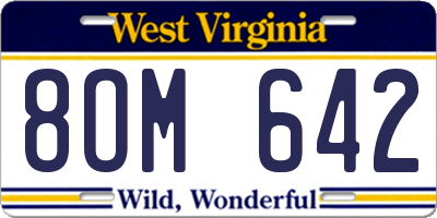 WV license plate 8OM642