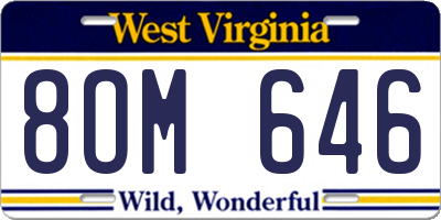 WV license plate 8OM646