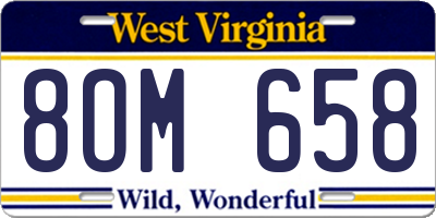 WV license plate 8OM658