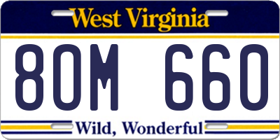 WV license plate 8OM660