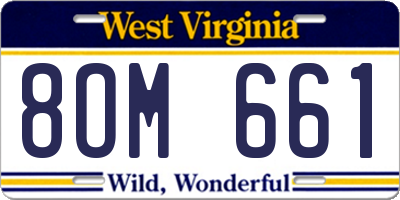 WV license plate 8OM661