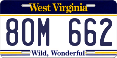 WV license plate 8OM662