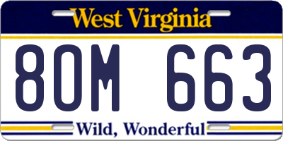 WV license plate 8OM663