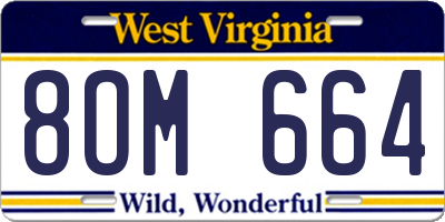 WV license plate 8OM664