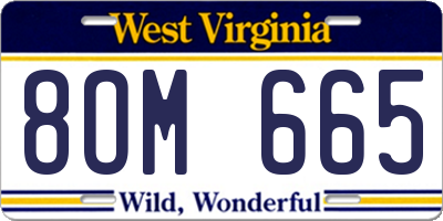 WV license plate 8OM665