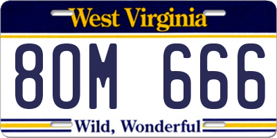 WV license plate 8OM666