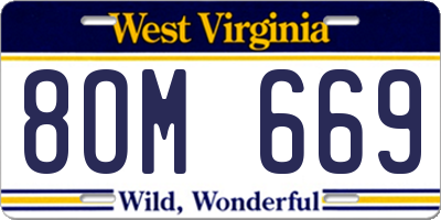 WV license plate 8OM669