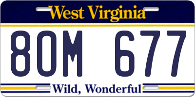WV license plate 8OM677