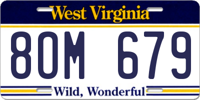 WV license plate 8OM679