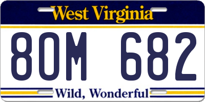 WV license plate 8OM682