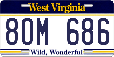 WV license plate 8OM686