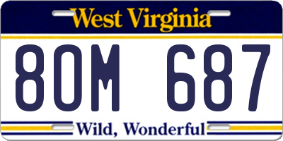 WV license plate 8OM687