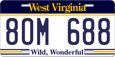 WV license plate 8OM688