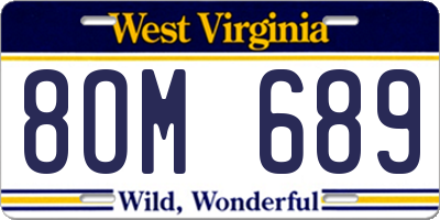 WV license plate 8OM689