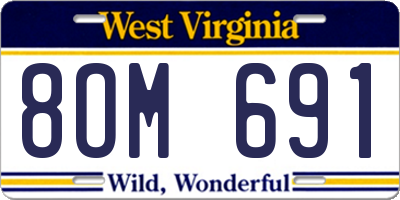 WV license plate 8OM691