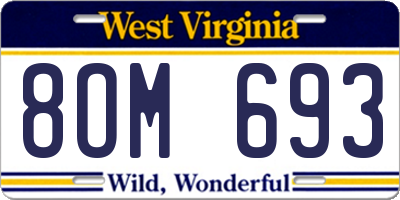 WV license plate 8OM693