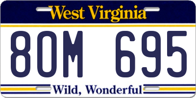 WV license plate 8OM695